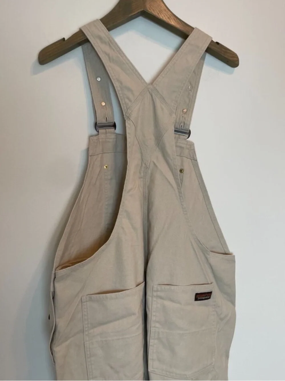 PATAGONIA All Seasons Khaki Hemp Straight Leg Overalls || XL - Picture 7 of 12